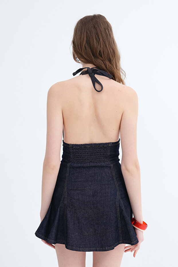 Denim Mini Elbise E17563 - 6