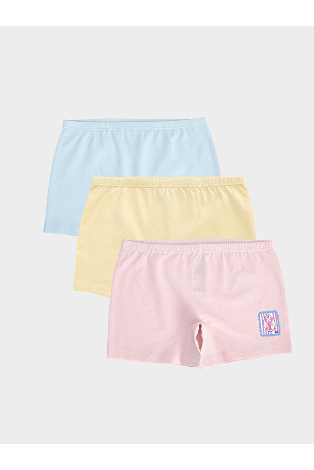 Özmarka New Season Printed Girls' Boxer 3-Piece Set