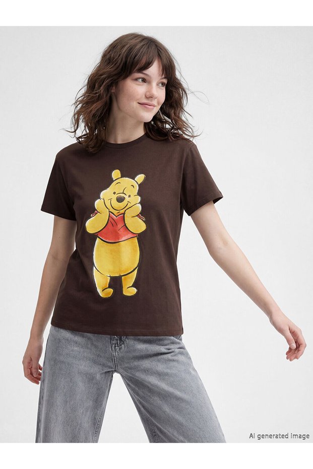 Peak New Season Winnie the Pooh Printed Women's T-Shirt
