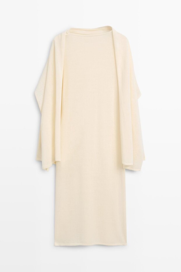 Dökümlü tunik elbise - 8