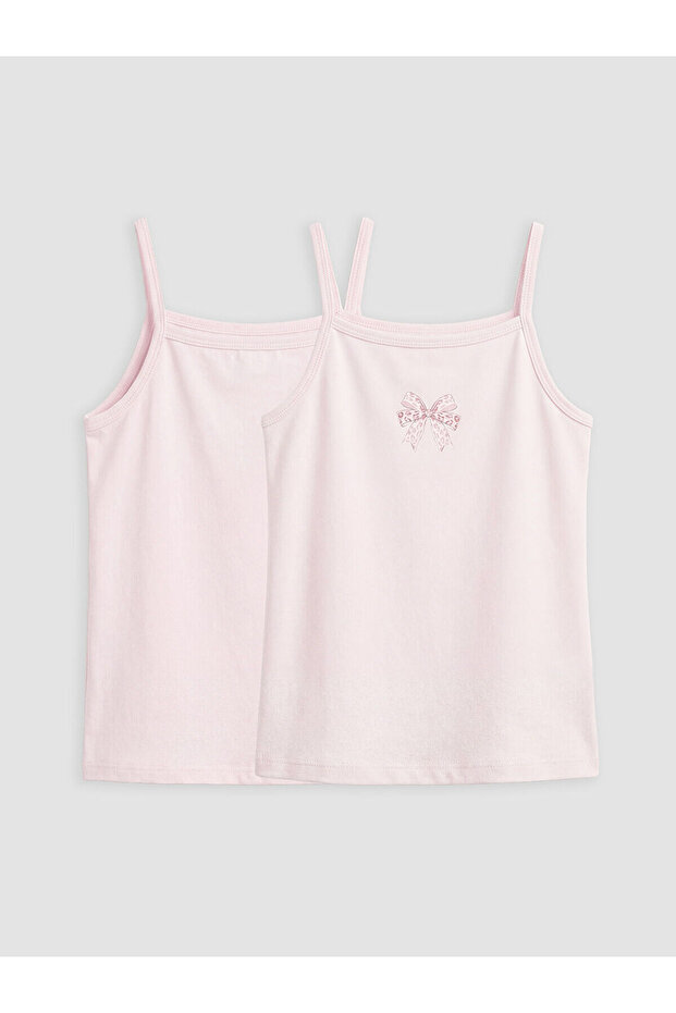 Square Neck Strap T-Shirt for Girls, 2-Pack (S6)