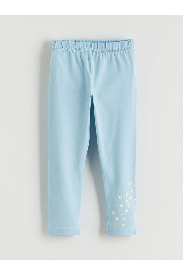 Nevavm Floral Girl's Leggings with Elastic Waist