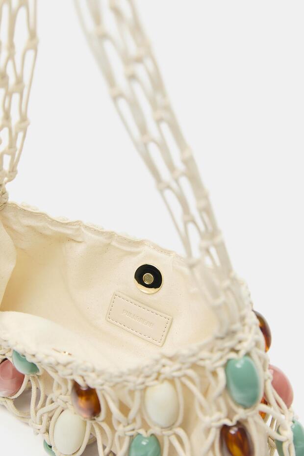 حقيبة كتف مزينة من مكرمية - 5