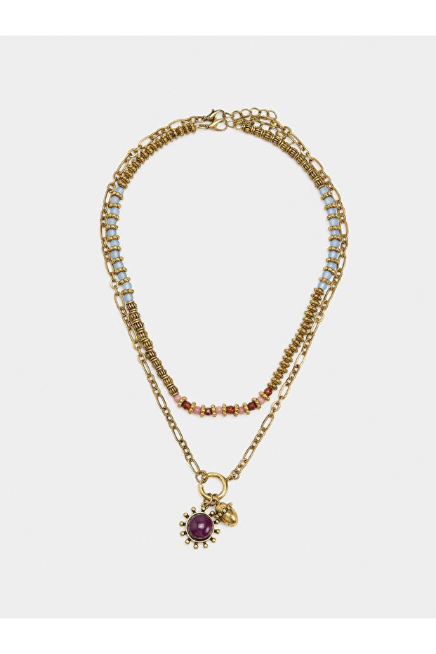 Taş Boncuklu Kolye Seti - 2