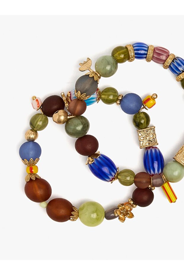 Seramik Boncuklu Elastik Bileklik Seti - 1