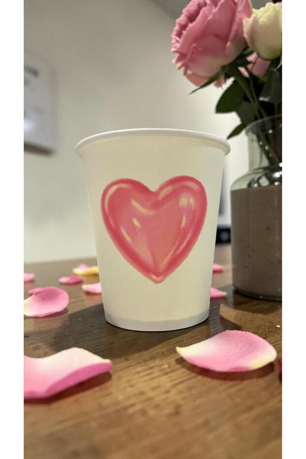 Heart-Love Birthday Party Event Themed Disposable 7 oz 50 Pcs Paper Cups