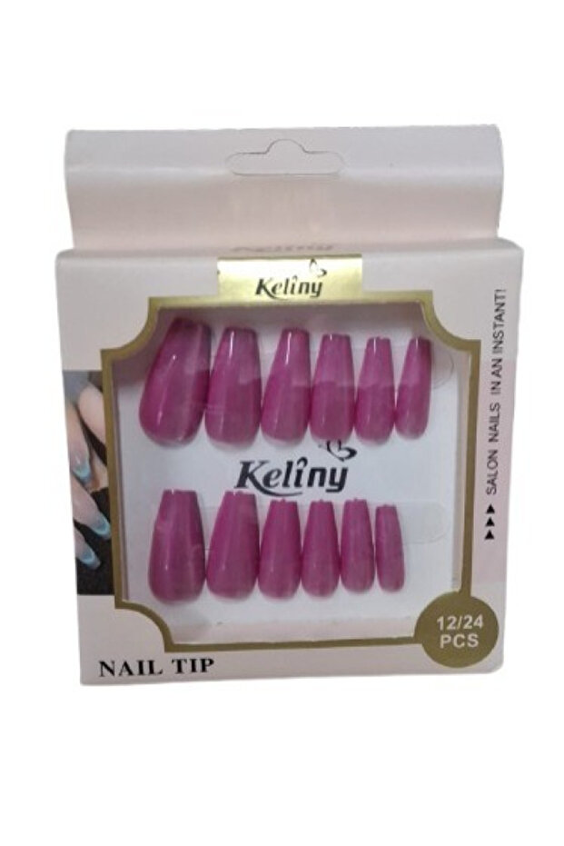 KELINY FAKE NAILS LAVENDER SHINE 12PCS