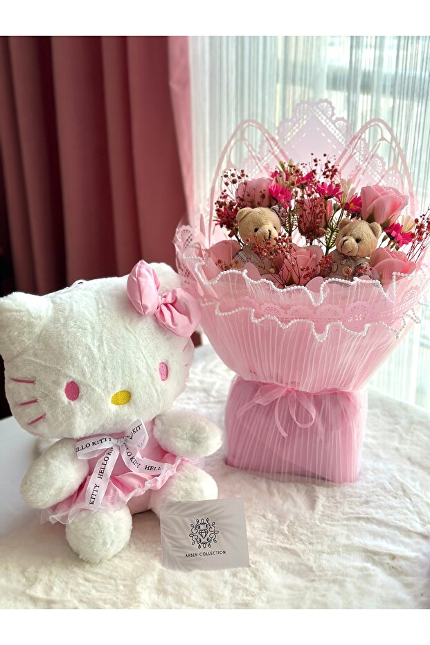 Hello kitty peluş buket set 2li - 2