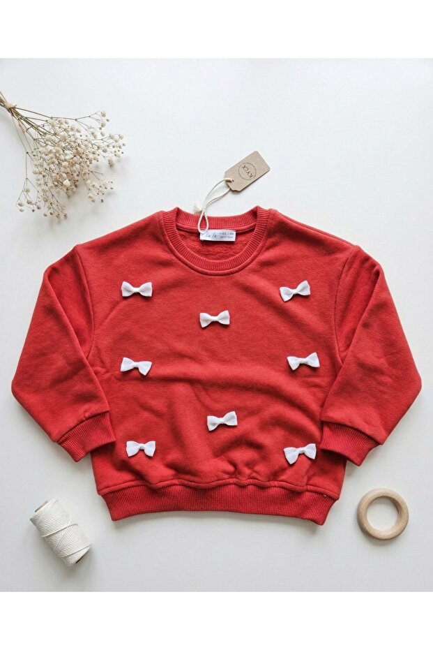 Girl Child Bow Detail Sweat 3-12 Years