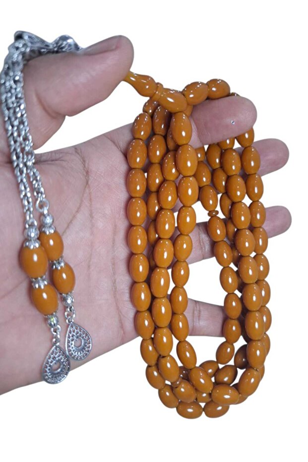 Original Squeeze Amber 9*13 mm 99 Habbe Prayer Beads Suitable for Daily Use