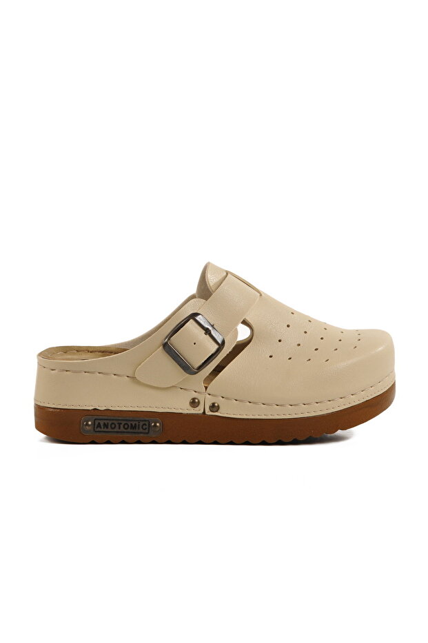 Beige Anatomical Unisex Sabo Slippers