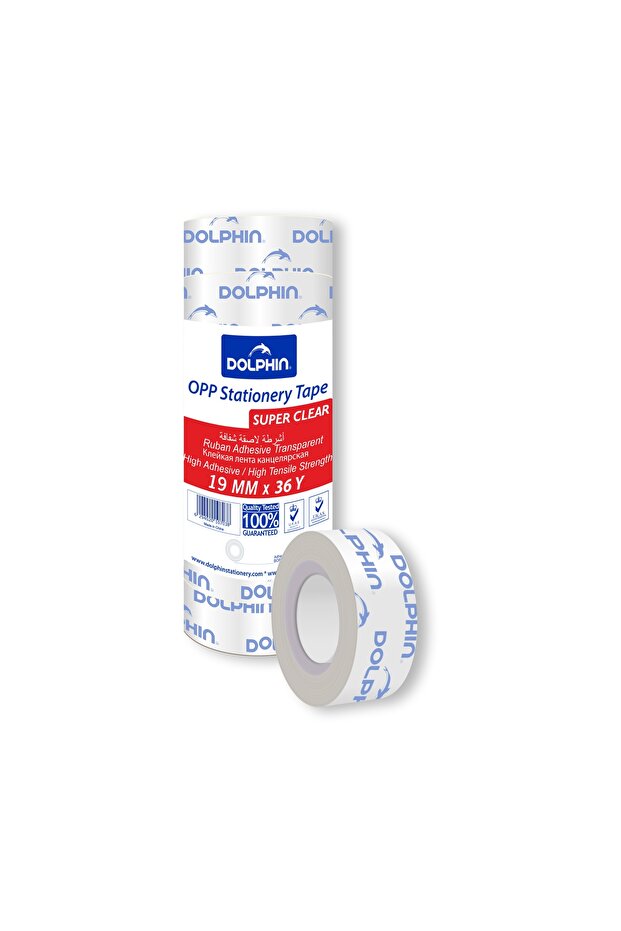 Super Clear Stationery Tape 19 mm × 36 Yards, Gift Wrapping, School, Office & Home - 8 Roll