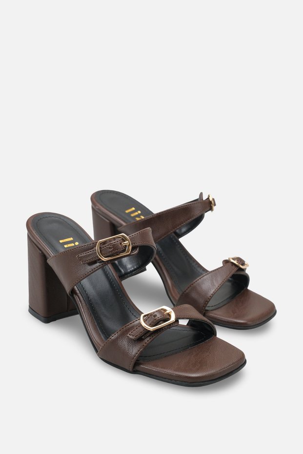 Bery Women's Heeled Double Tape Set of Belt Slipper A012-K0615