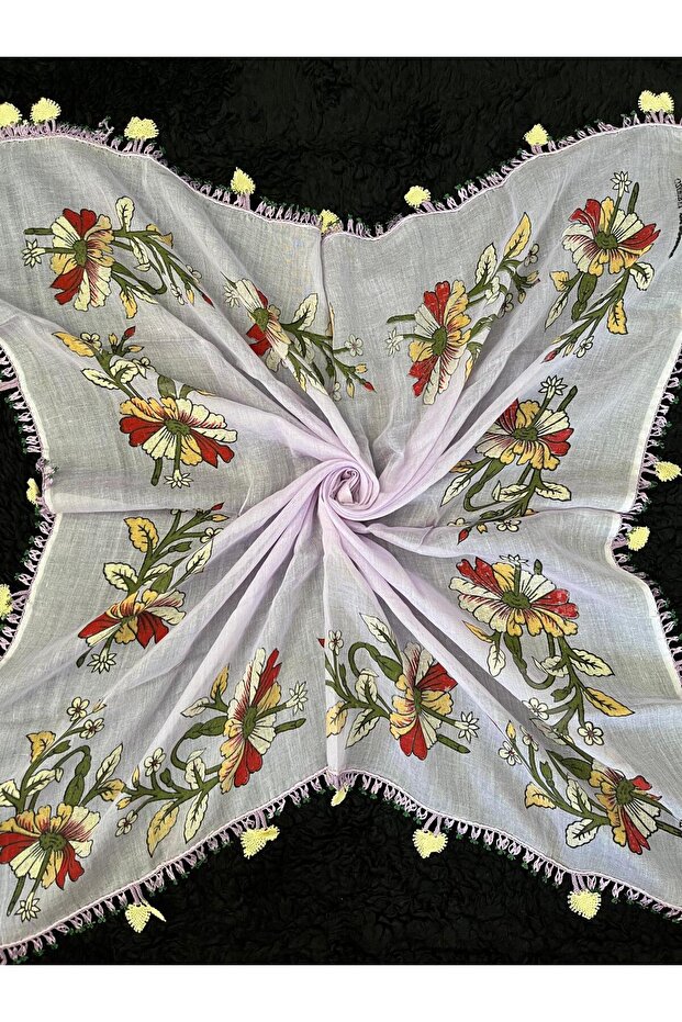 Small Nostalgic Needle Embroidered Scarf/Yemeni/T Tulle Ent/Hijab