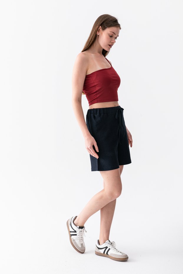 Women's Lace-Up Summer Shorts – Relaxed Fit Casual Short Pants, Pocketed Linen Look Beach Shorts