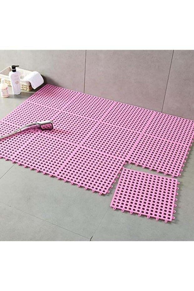 12 Pieces Rubber Flooring Interlocking Soft PVC Non-Slip Tile Splicing Waterproof Mat
