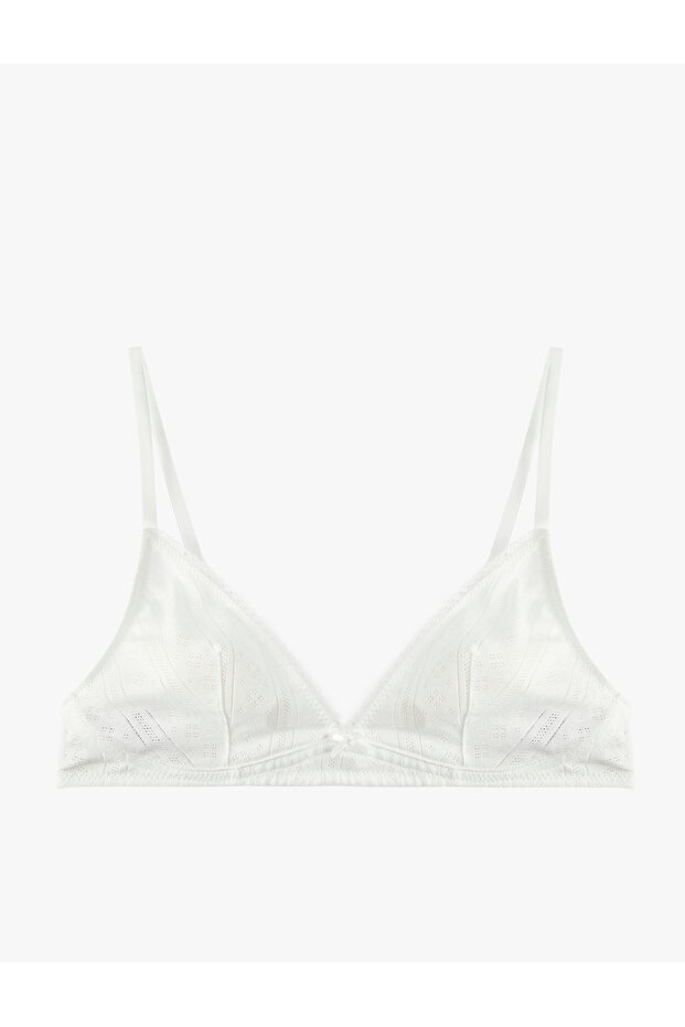 Ribbon Detailed Non-wired Cotton Piece Unfilled Soft Bra