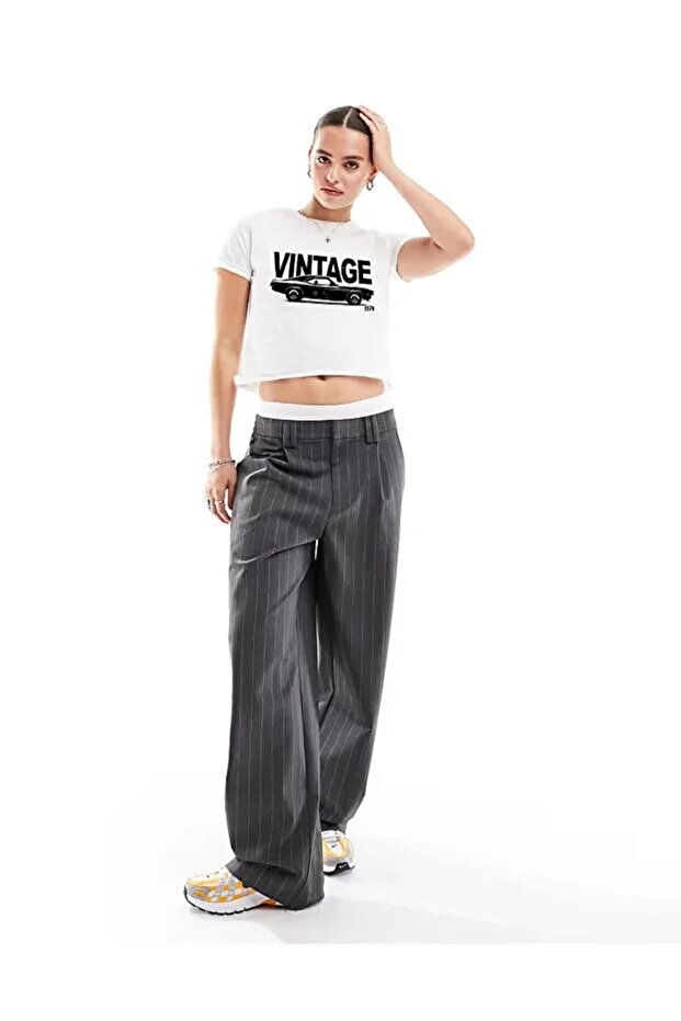 New Season Printed Fabric Crop Tshirt