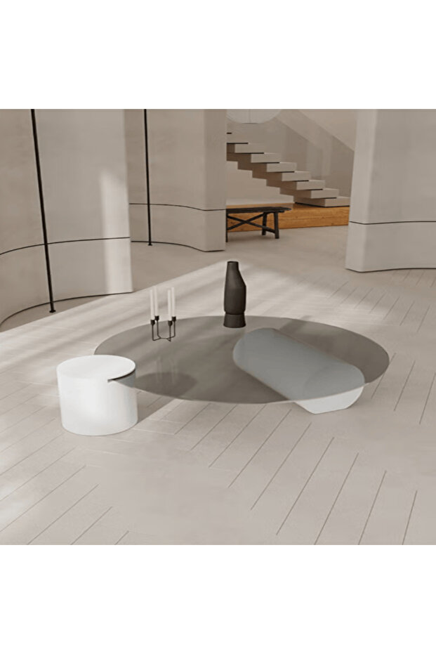 Modern Glass Coffee Table 100 × 100 cm Black Metal Base
