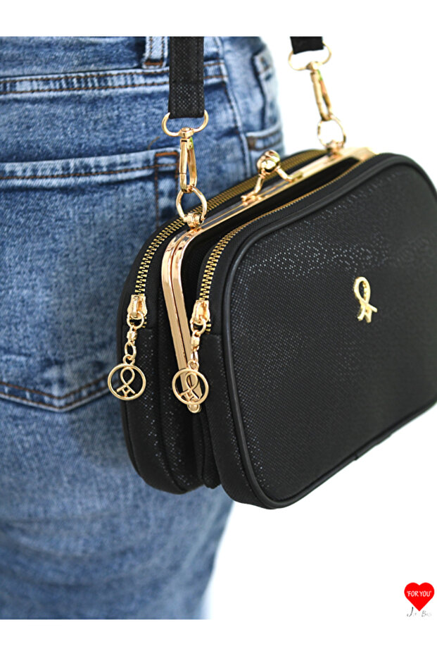Women's 4-Compartment Lined Scholarship Handbag and Shoulder Bag with Zipper Closure