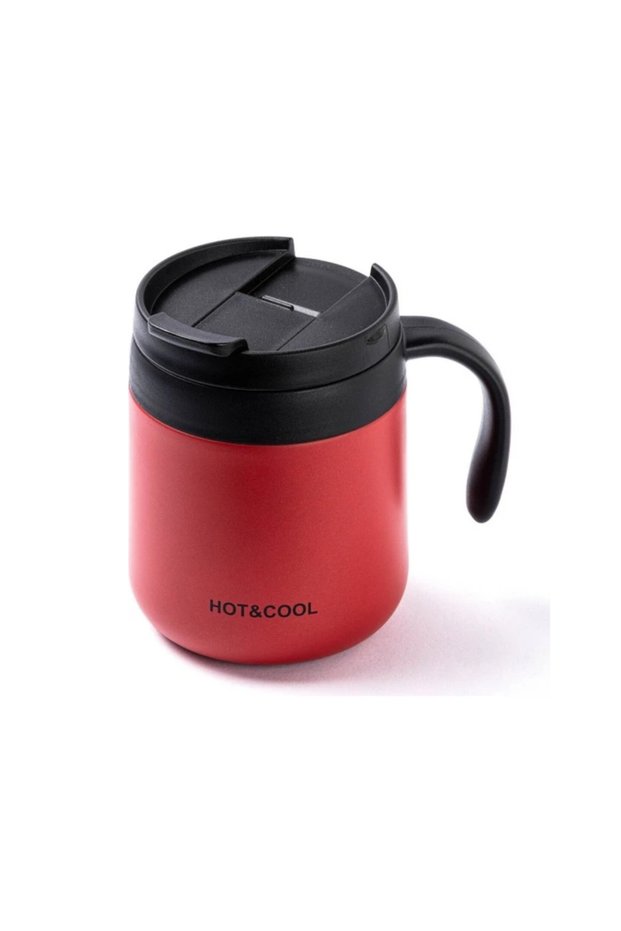 Tantioni-8695835411651-Pablo Hb-7011350K -Red Stainless Steel Thermos Cup with Handle 350ml
