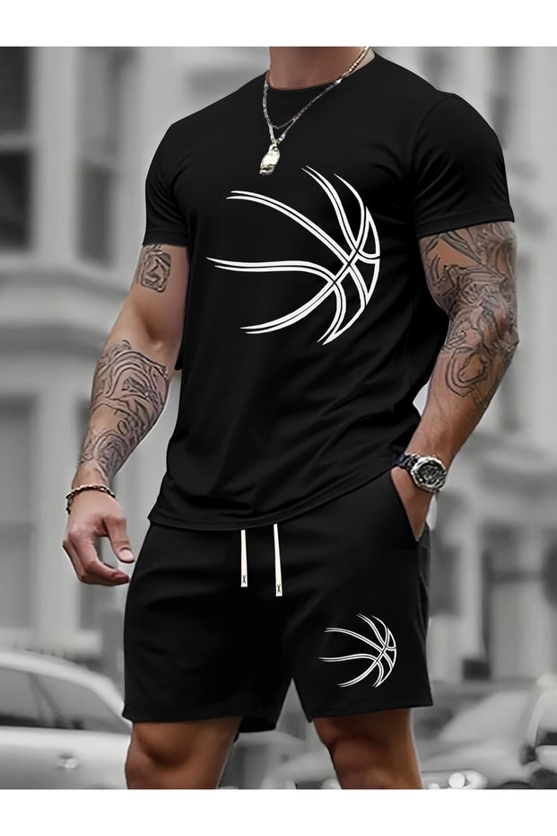 Unisex women's/men's special Printed shorts t-shirt set