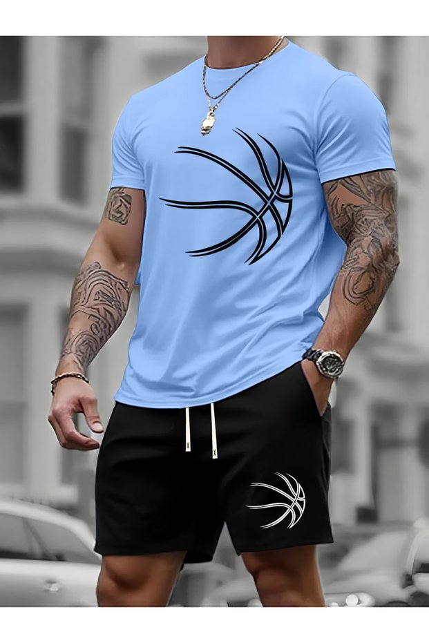 Unisex women's/men's special Printed shorts t-shirt set
