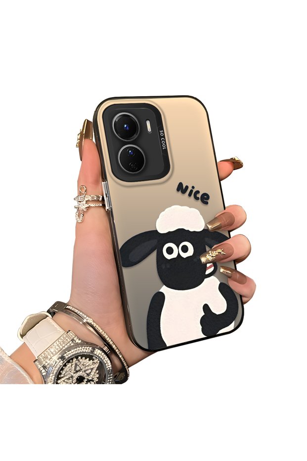 Vivo Y56 Compatible Hard Acrylic Back Silicone Edge Lens Protection Case