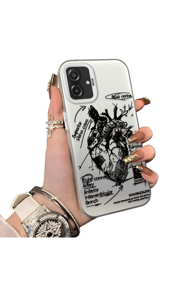 Samsung Galaxy A07 4g Compatible Hard Acrylic Back Silicone Edge Lens Protection Case