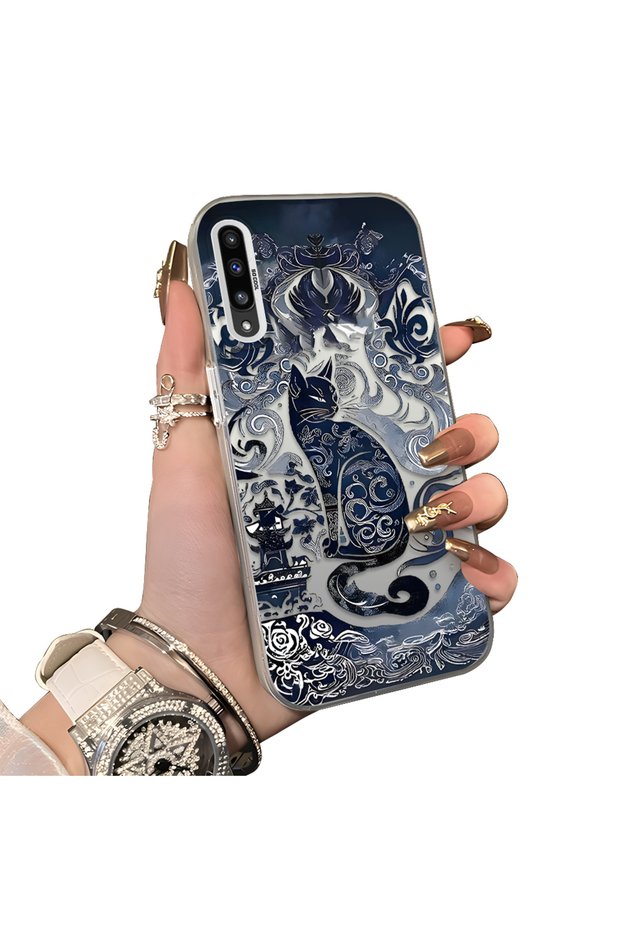 Samsung Galaxy A50/A50S/A30S Compatible Hard Acrylic Back Silicone Edge Lens Protection Case