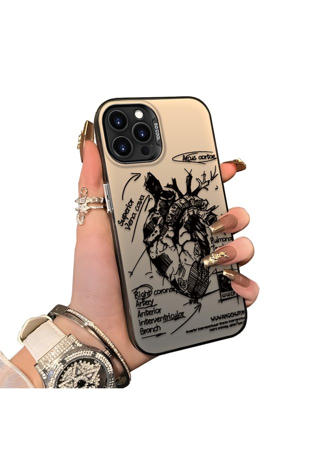 iPhone 13 Pro Max Compatible Hard Acrylic Back Silicone Edge Lens Protection Case