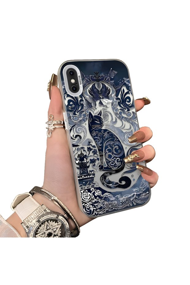 iPhone X/Xs Compatible Hard Acrylic Back Silicone Edge Lens Protection Case