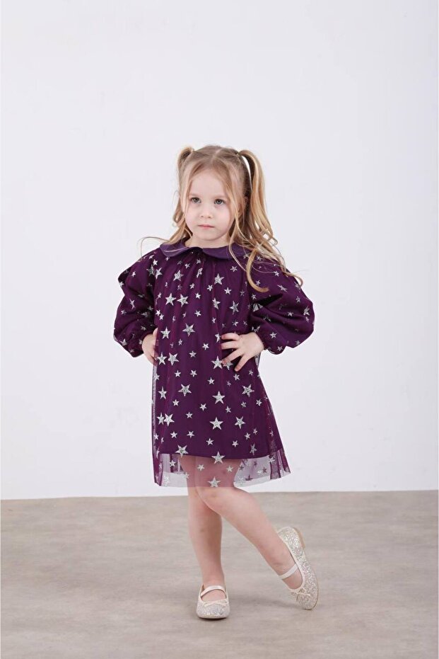 فستان بناتي منقوش بنجوم