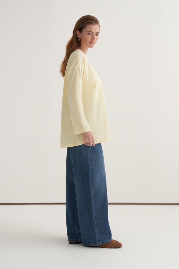 Kadın Basic Uzun Kollu Sweat Tereyağı - 5