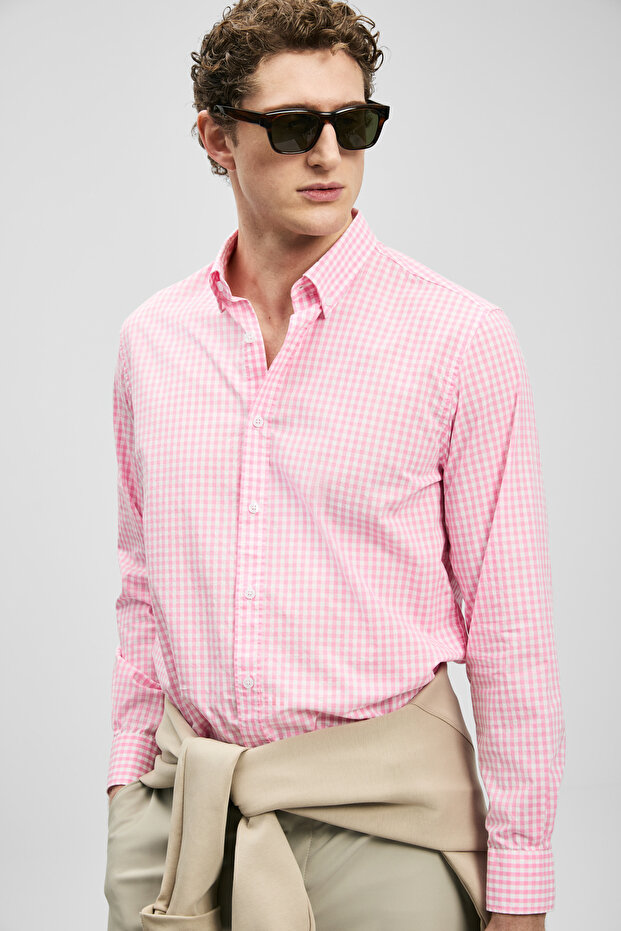 Marco Erkek Basic Gömlek Regular Fit Pembe - 4