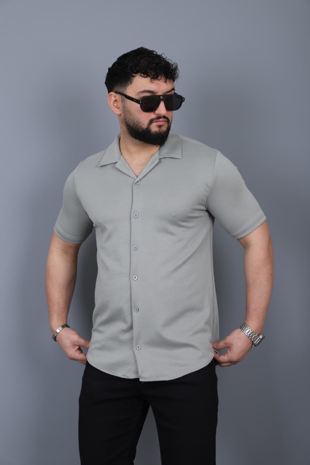 Men's Short Sleeve Open Collar Summer Shirt