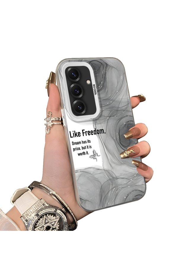Samsung Galaxy S25 Compatible Hard Acrylic Back Silicone Edge Lens Protection Case