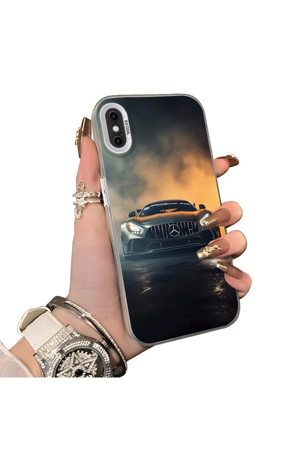 iPhone X/Xs Compatible Hard Acrylic Back Silicone Edge Lens Protection Case