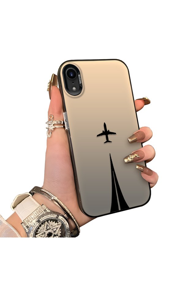 iPhone Xr Compatible Hard Acrylic Back Silicone Edge Lens Protection Case