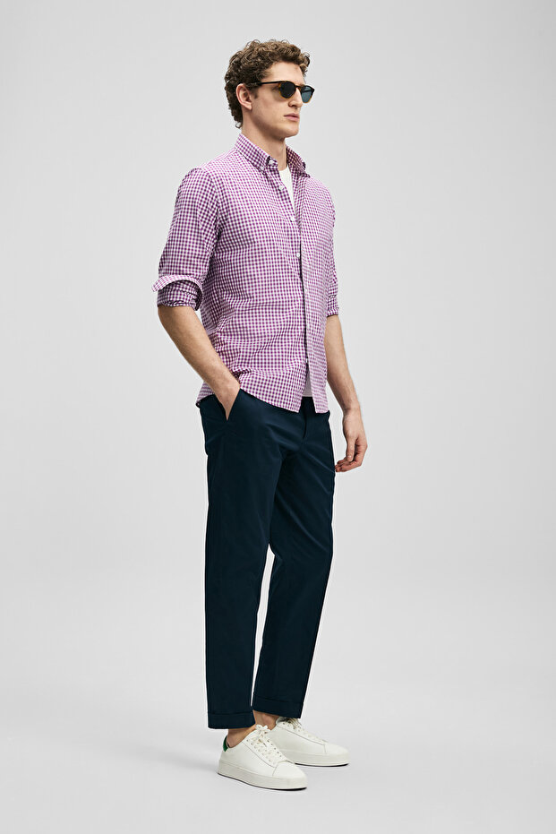 Marco Erkek Basic Gömlek Regular Fit Mor - 3