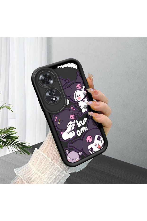 Oppo A60 Compatible Black Silicone Case Shockproof with Camera Protection