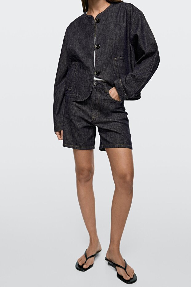 Denim shorts - 2