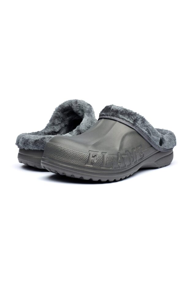 Men's Warm Rubber Clogs, Fur Lining, A1002M - 2