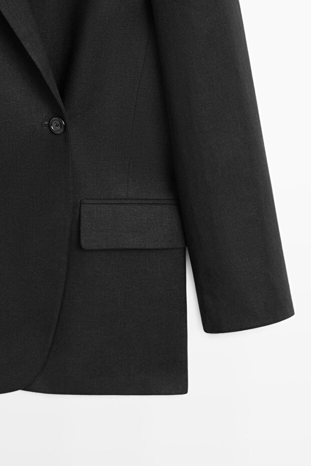 American double-breasted linen jacket - 7