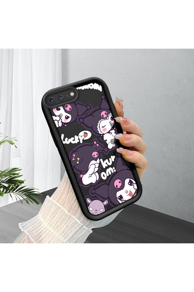Black Silicone Case Compatible with iPhone 7 Plus/8 Plus, Shockproof with Camera Protection