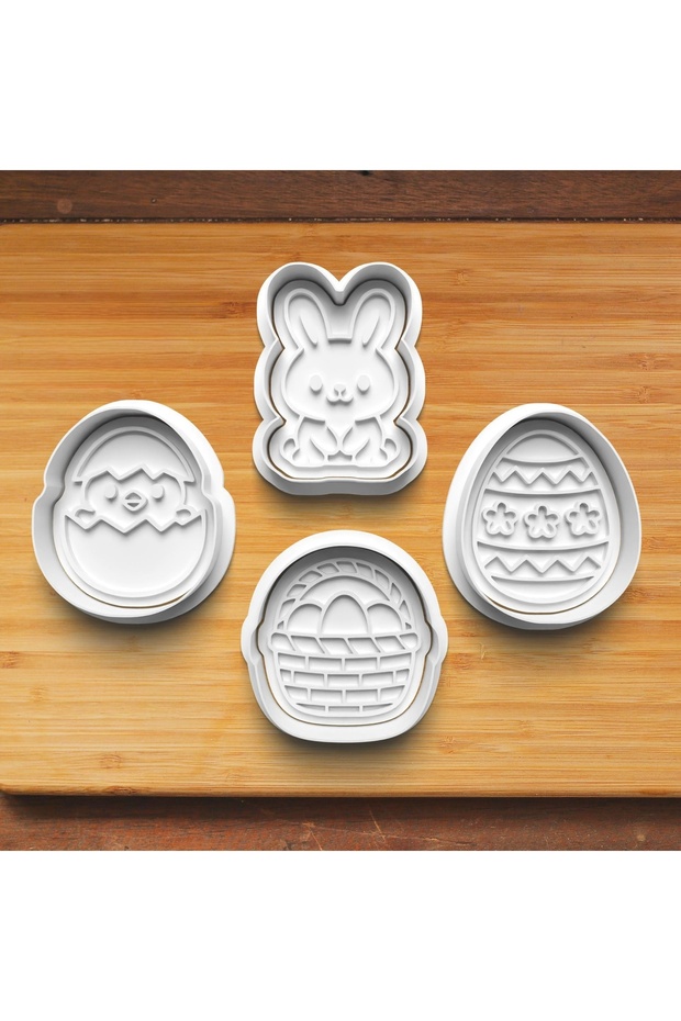 Cute Easter Set of 4 2026 Cookie and Candy Dough Molds