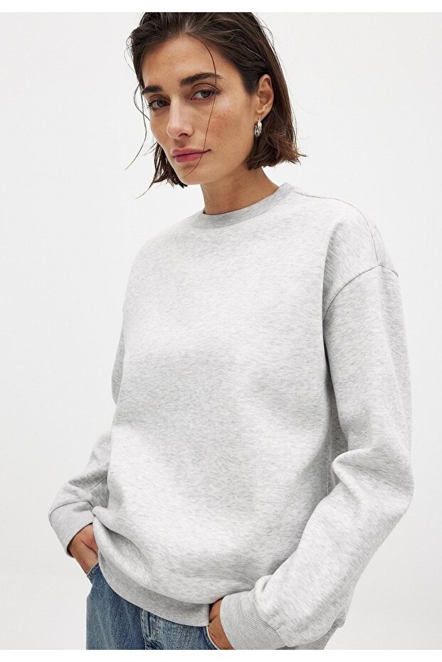 Women's 3-Yarn Plain Street Style O Oversized Sweatshirt – Comfortable Fit & Trendy Look 140