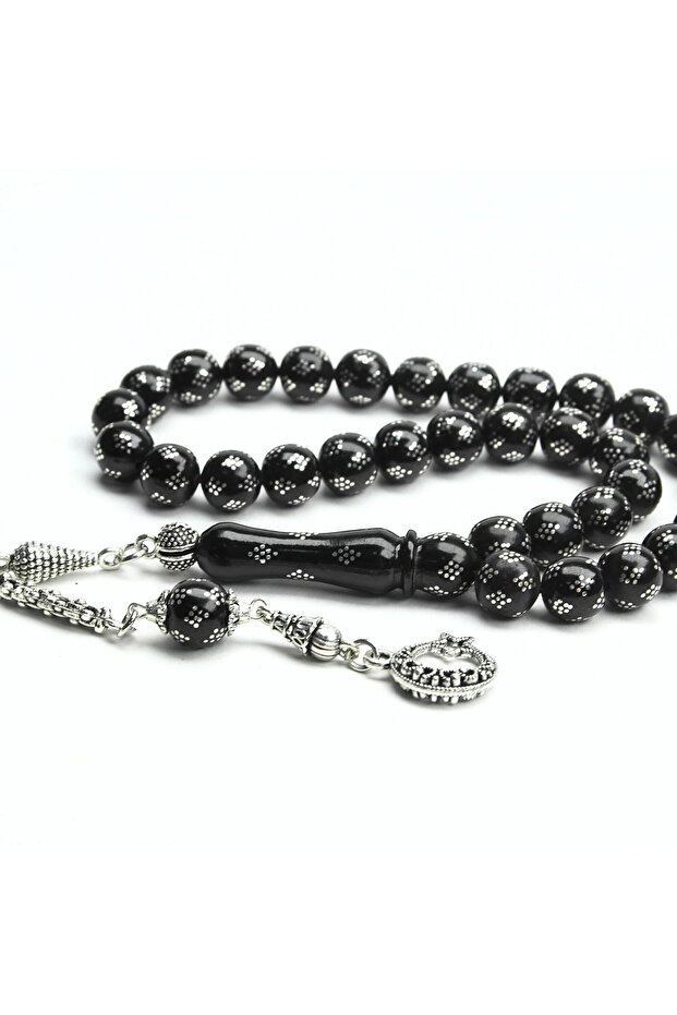 Multi-Pyramid Processing Oltu Stone Prayer Beads