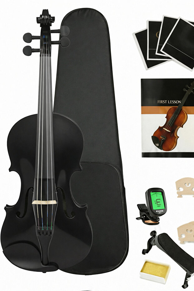 4/4 Full Size Violin Starter Kit – In Black Finish