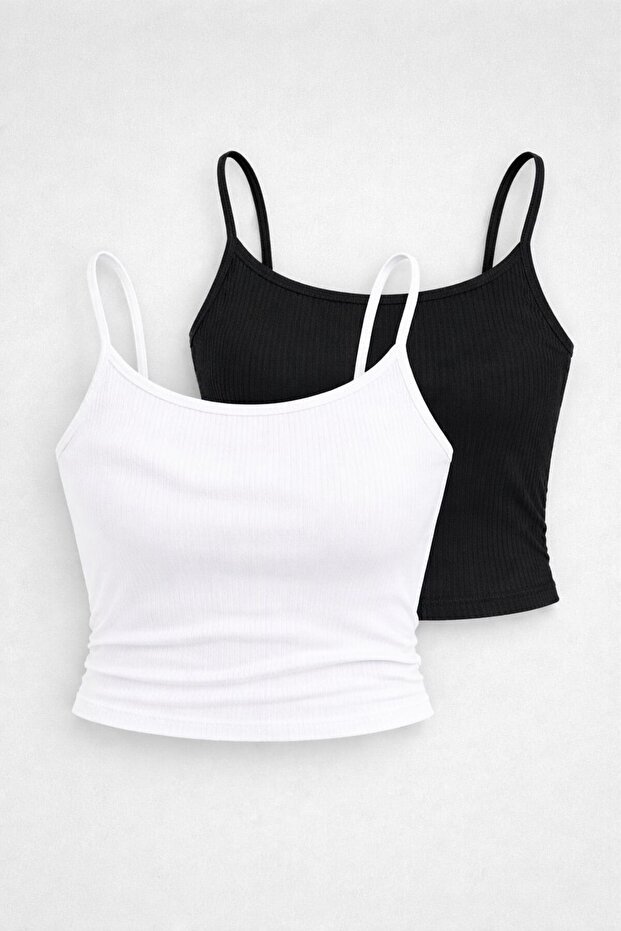 Women's Rope Strap Set of 2 C Cropped Blouse